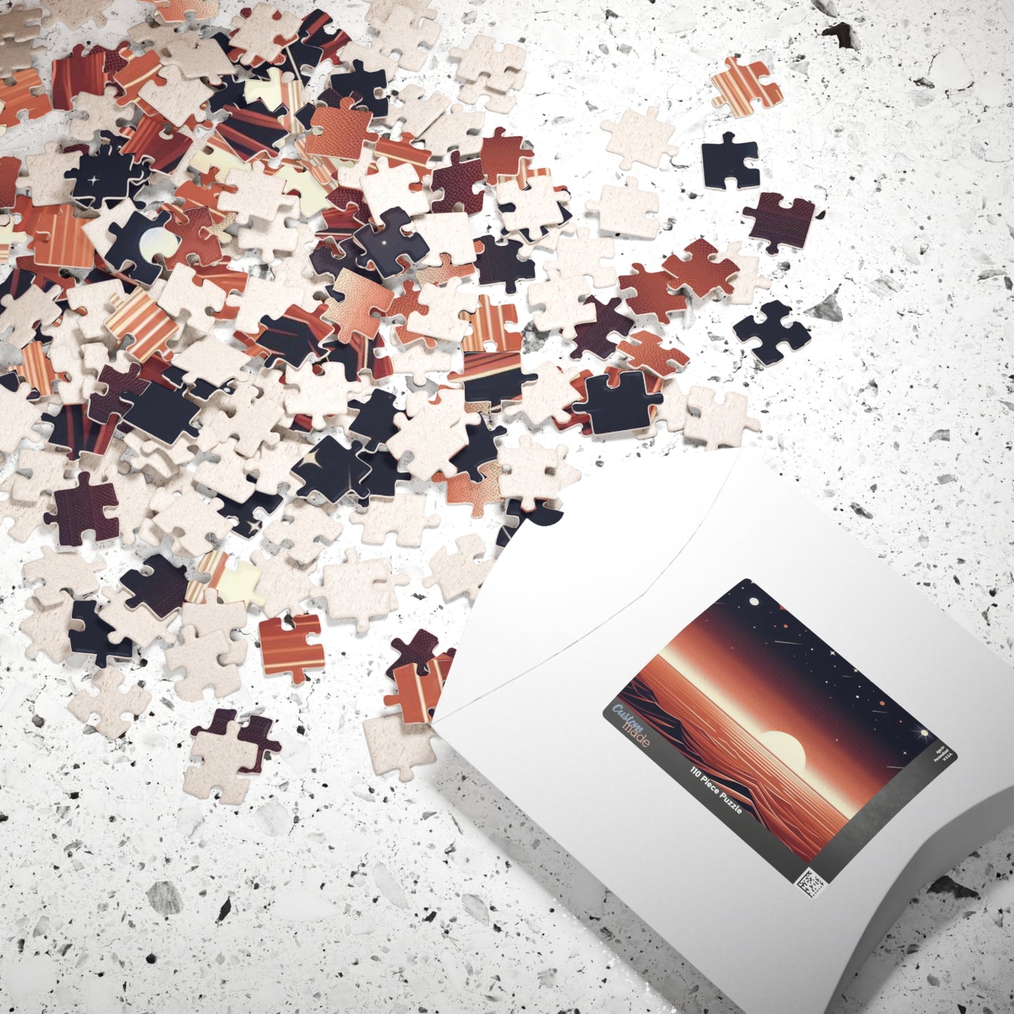 Mars Surface Puzzle, Space Lover Gift, Minimalist Design, 520-Piece Jigsaw, Astronomy Puzzle, Educational Toy