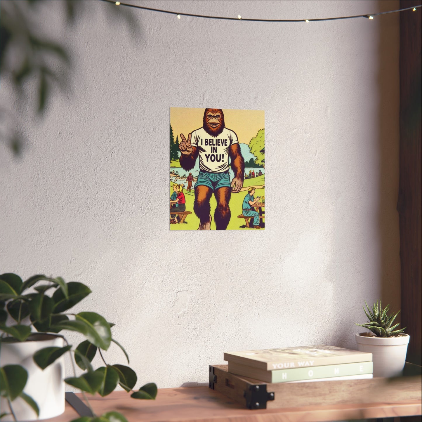 Cryptid Bigfoot Poster, Original Art, Mythical Beast Print, Custom made, Made to Order, Custom Print Wall Art
