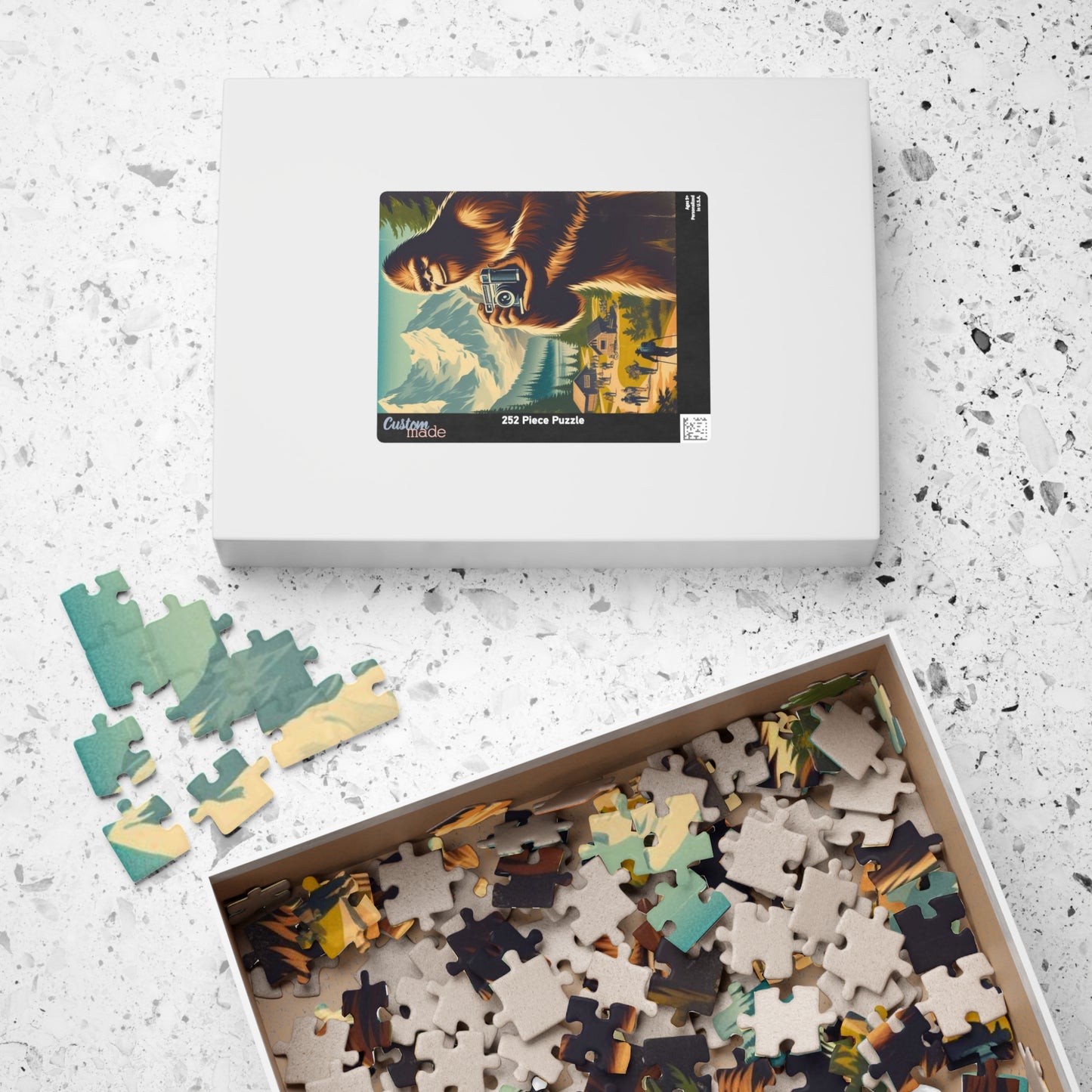 Puzzle, Bigfoot National Park Style Poster Brain Teaser, Jigsaw Game, Family Entertainment, Holiday Gift, Relaxing Challenge, Fun Activity