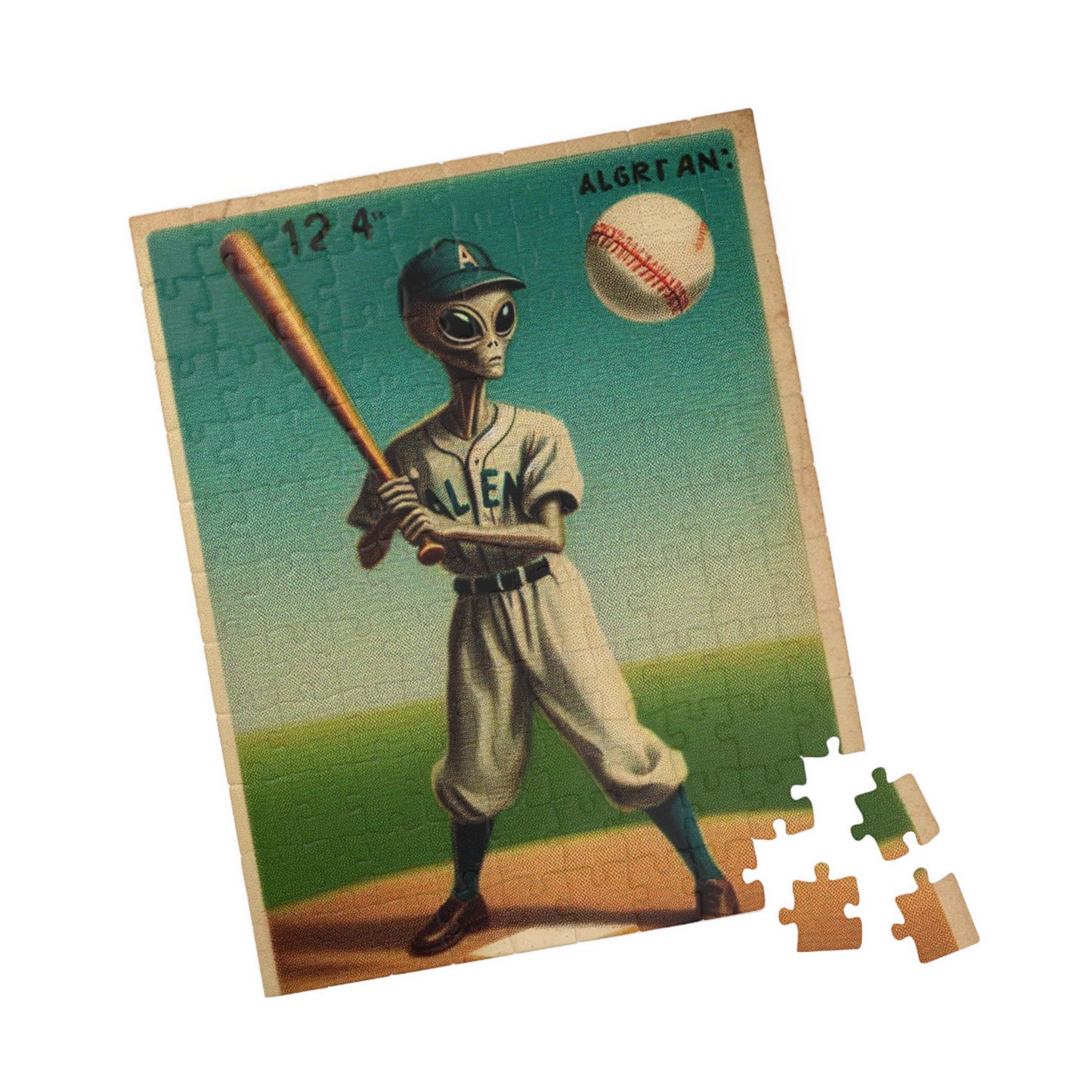 Alien Playing Baseball Puzzle
