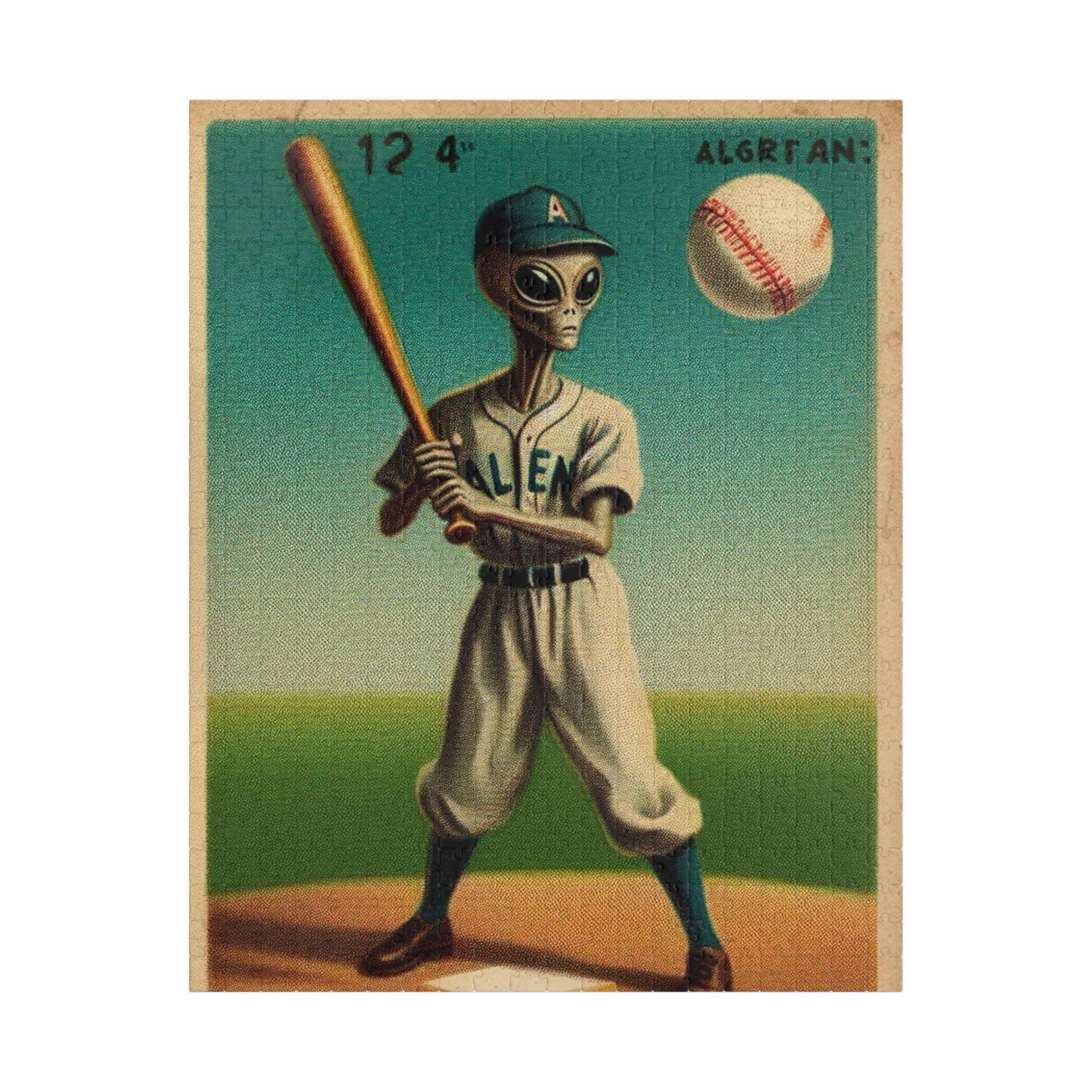 Alien Playing Baseball Puzzle