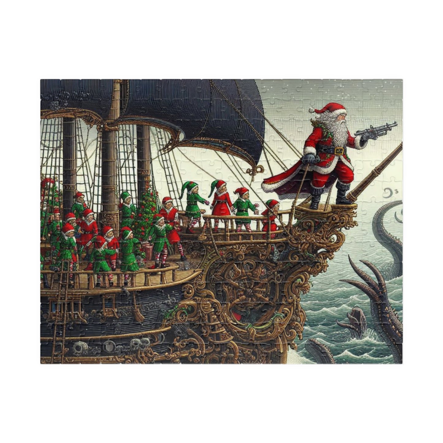 Christmas Puzzle, Santa Adventure Jigsaw, Funny Brainteaser, Original Design, Mindfulness Activity, Board Game, Custom Made