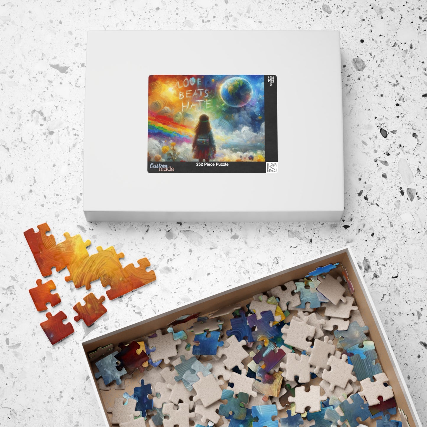 Puzzle, Feminist Jigsaw, Impressionist Van Gogh Inspired Art, Bright Colors, 252-Piece, Women Empowerment, Mindfulness Activity, Gift for