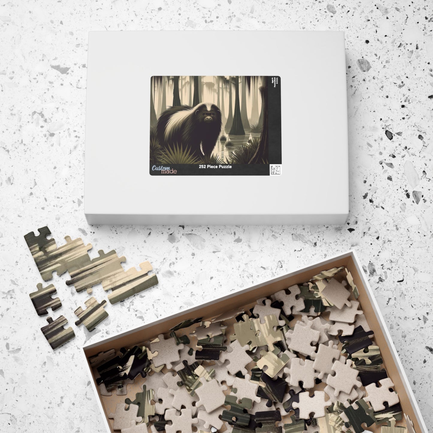 Puzzle, skunk ape crypto puzzle brain teaser, jigsaw game, gift for puzzle lovers, brain game, animal puzzle, unique mind teaser, mystery