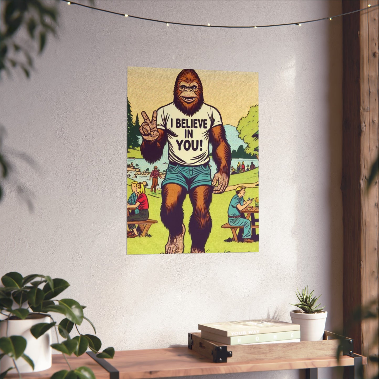Cryptid Bigfoot Poster, Original Art, Mythical Beast Print, Custom made, Made to Order, Custom Print Wall Art