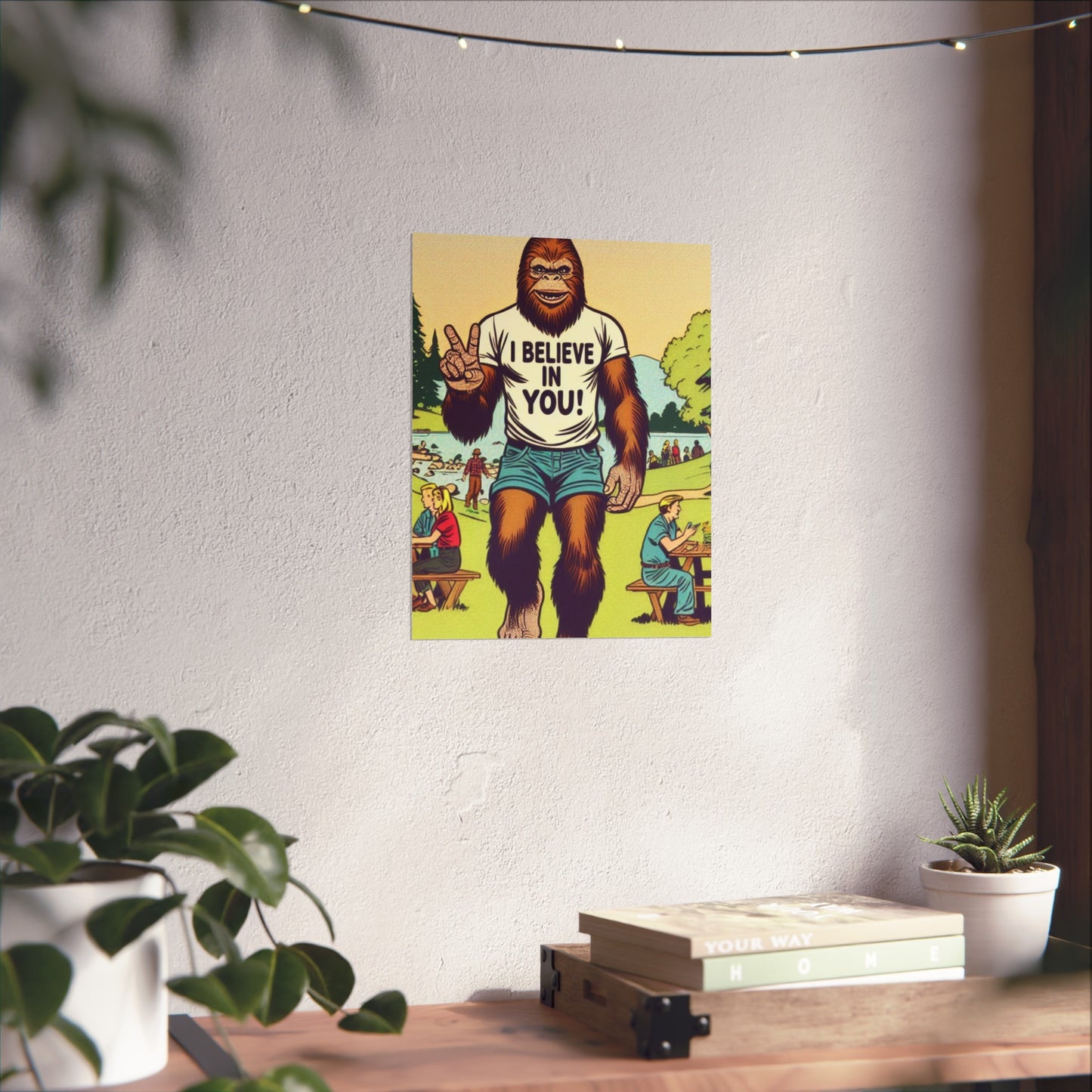 Cryptid Bigfoot Poster, Original Art, Mythical Beast Print, Custom made, Made to Order, Custom Print Wall Art