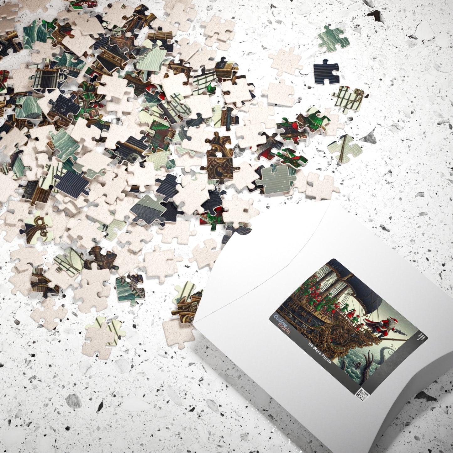 Christmas Puzzle, Santa Adventure Jigsaw, Funny Brainteaser, Original Design, Mindfulness Activity, Board Game, Custom Made