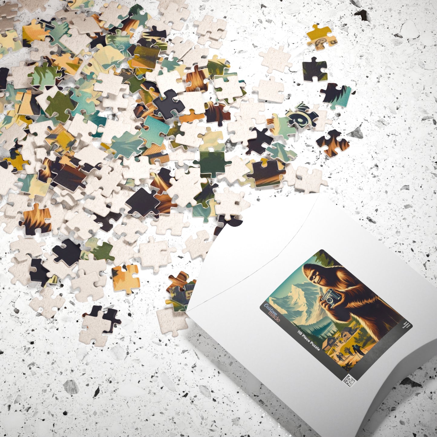 Puzzle, Bigfoot National Park Style Poster Brain Teaser, Jigsaw Game, Family Entertainment, Holiday Gift, Relaxing Challenge, Fun Activity