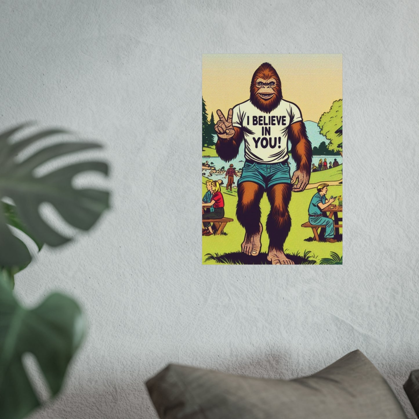 Cryptid Bigfoot Poster, Original Art, Mythical Beast Print, Custom made, Made to Order, Custom Print Wall Art