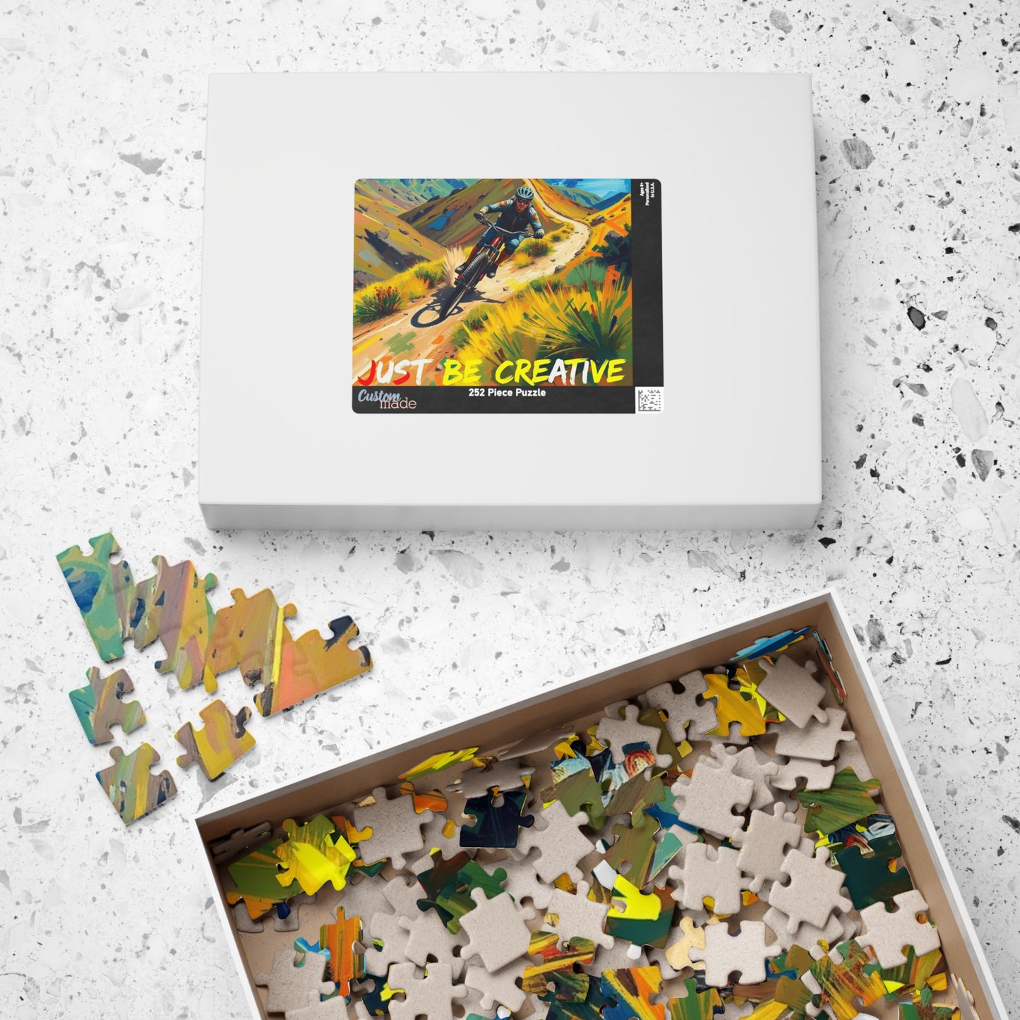 Puzzle, Surreal Van Gogh Inspired Impressionist Adventure Creative Mountain Biking, 110 252 520 1014-Piece Jigsaw, Artistic Brain Teaser,