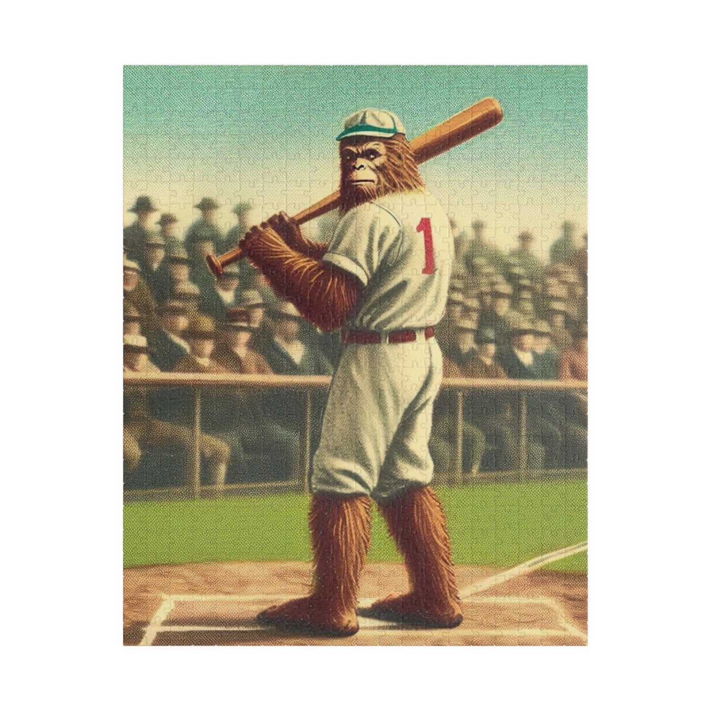 Bigfoot Playing Baseball Puzzle