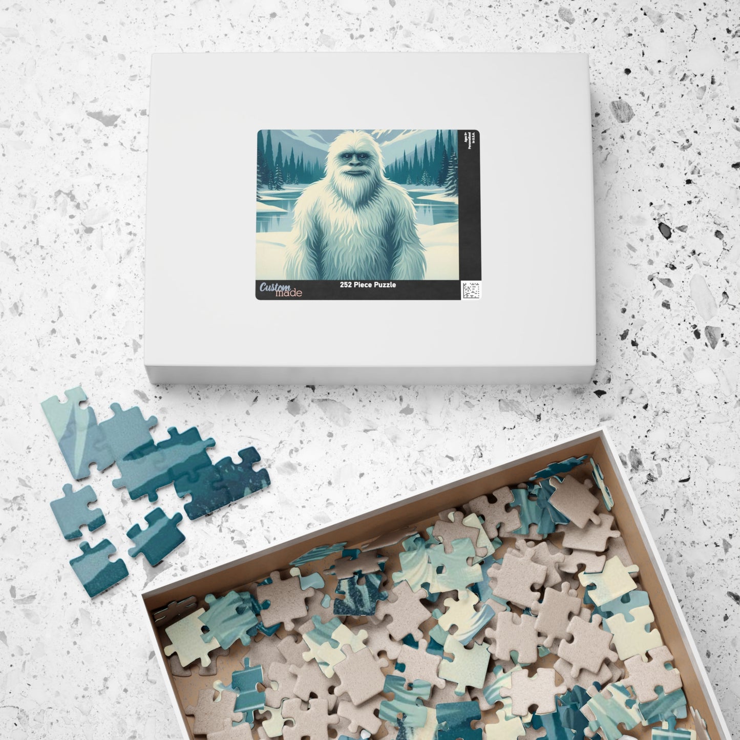 Puzzle: Yeti Crypto Brain Teaser Board Game, Great Gift & Relaxation Activity, 252-Piece Educational Toy, Made to Order