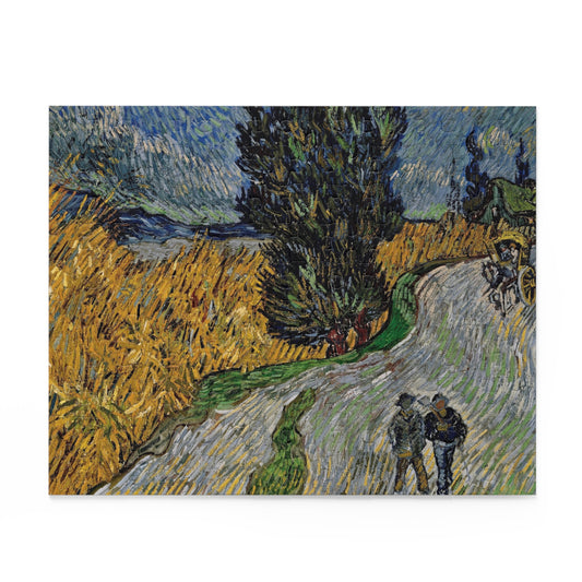 Jigsaw Puzzle, Road with Cypress Puzzle by Van Gogh, 120-Piece, 252-Piece, 500-Piece, Art Puzzle, Challenge, Relaxation Activity,