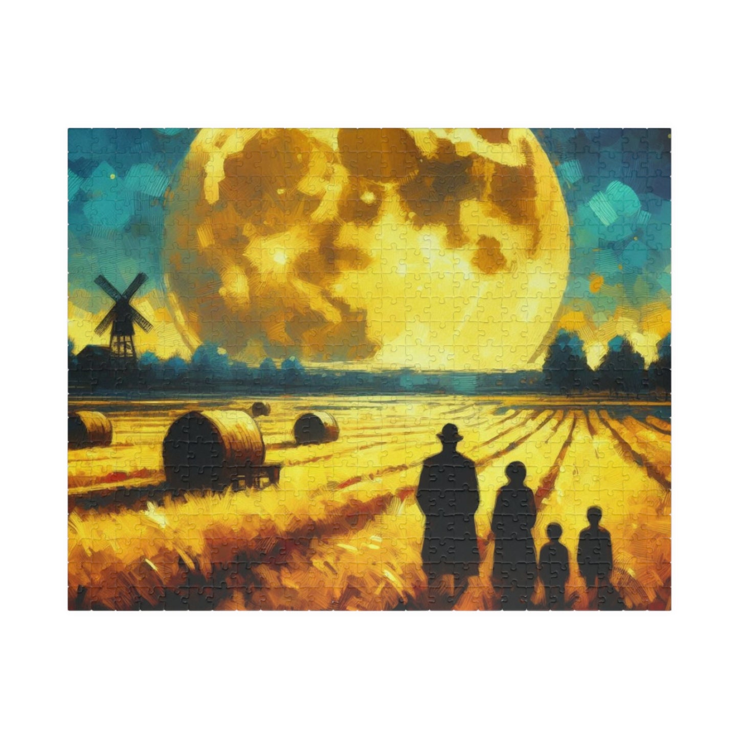 Super Moon Puzzle, Impressionist Design, Van-Gogh Inspired, Original Design Brainteaser, Jigsaw,