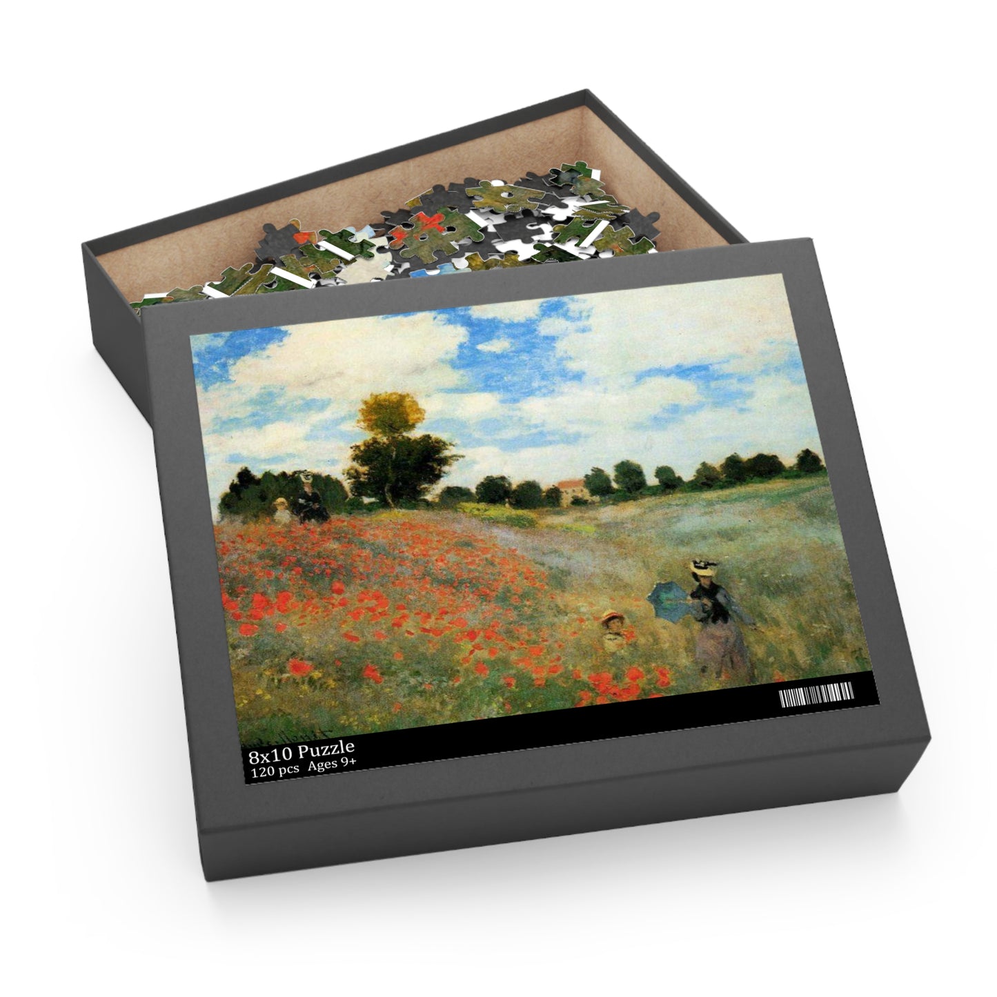 Jigsaw Puzzle, Monet Poppy Field Puzzles, 120 252 500-Piece, Art Lover Gift, Hobby, Relaxation, Brain Teaser, Family Activity