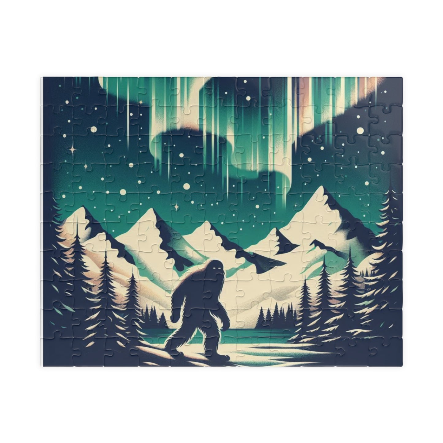 Jigsaw Puzzle Cryptid Northern Lights Yeti