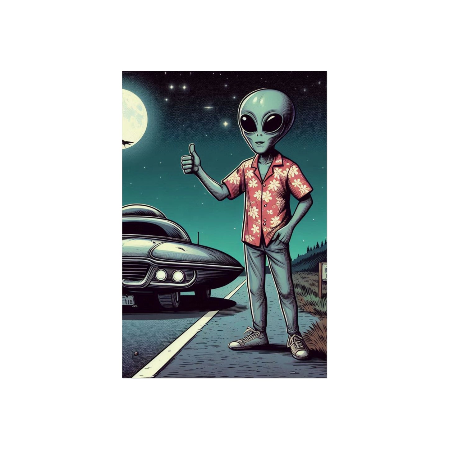 Alien Poster, Original Art Work, Custom Design, Made to Order, Custom Print,