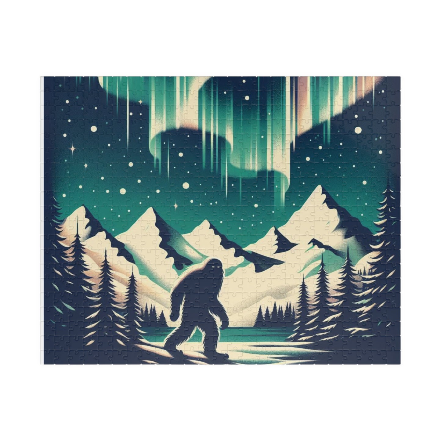 Jigsaw Puzzle Cryptid Northern Lights Yeti