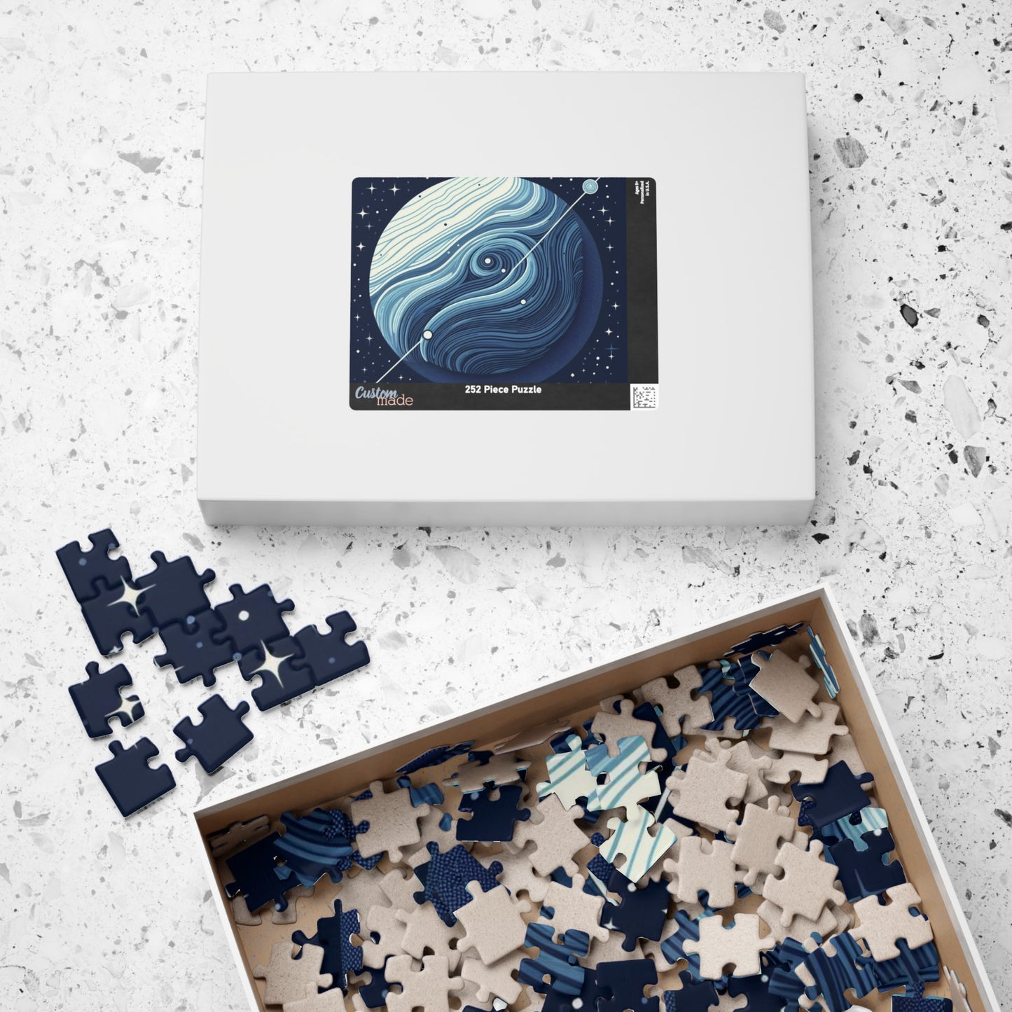 Puzzle, Detailed Minimalist Space Brain Teaser Educational Gift, Custom Made, Neptune Puzzle, Board Game, 520-Piece, Great Present Toy