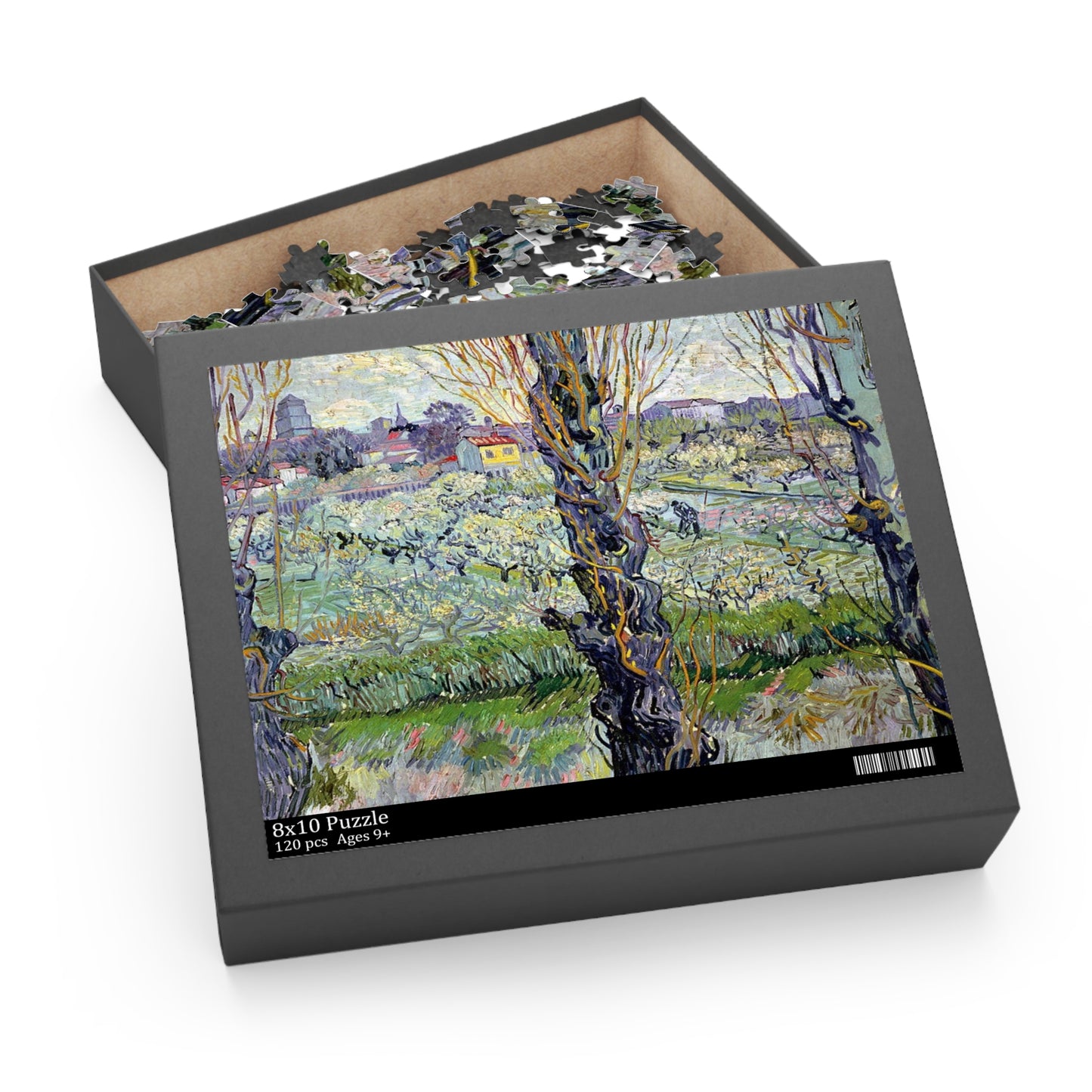 Puzzle, Van Gogh Flowering Orchard, 252-Piece Jigsaw, Art Lover Gift, Relaxation Activity, Home Decor