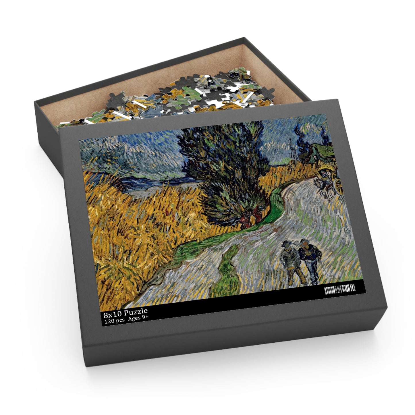 Jigsaw Puzzle, Road with Cypress Puzzle by Van Gogh, 120-Piece, 252-Piece, 500-Piece, Art Puzzle, Challenge, Relaxation Activity,