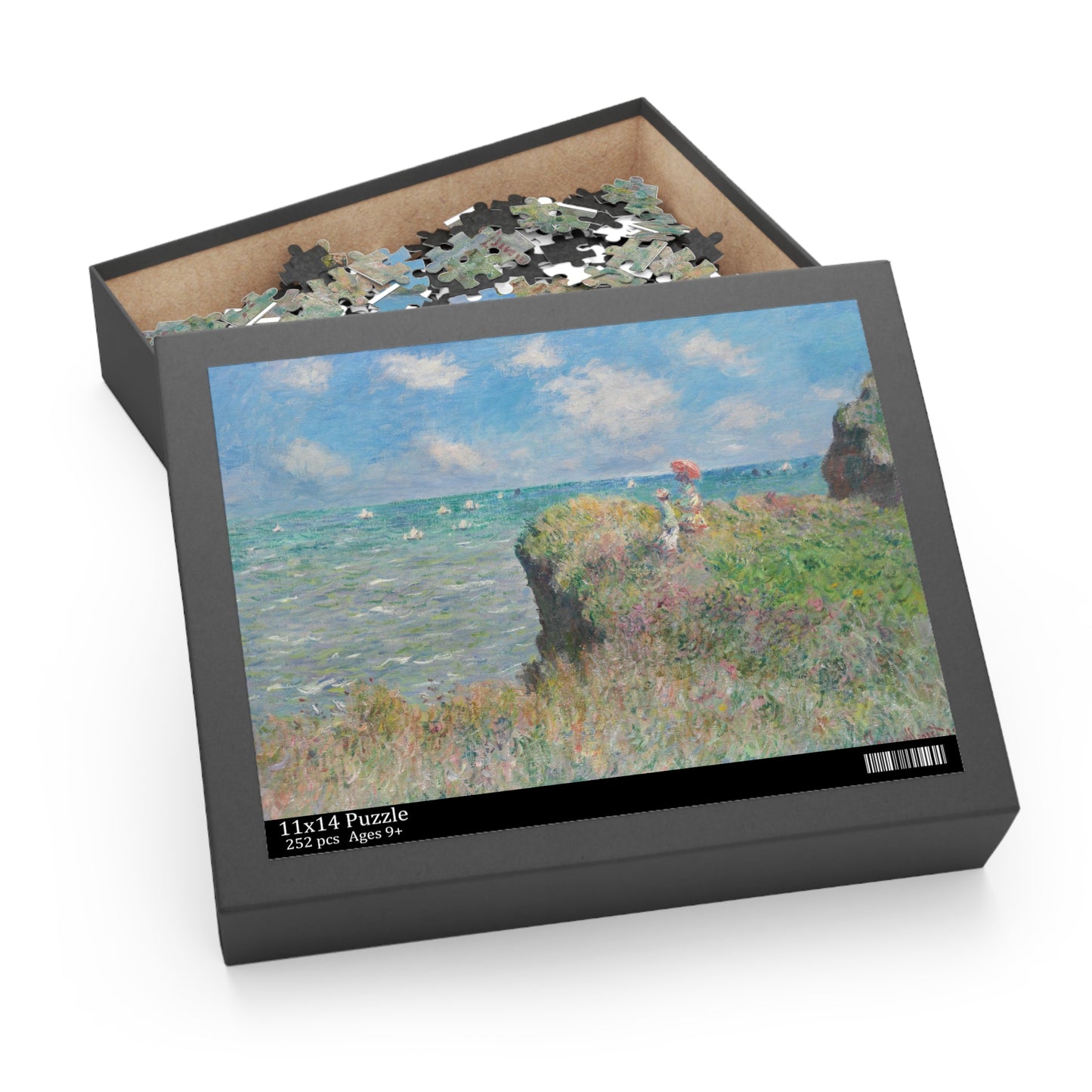 Puzzle (120, 252, 500-Piece) - Claude Monet Cliff Walk at Pourvill Jigsaw, Artistic Jigsaw for Adults, Impressionist Art Puzzle, Hobby Gift,