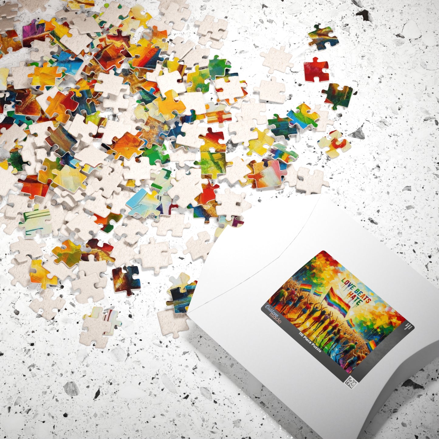 Jigsaw Puzzle, Pride Parade LGBTQ Inclusive 520 Piece Puzzle, Rainbow Puzzle, Queer Pride Gift, Unique Present, Fun Challenge, Colorful Game