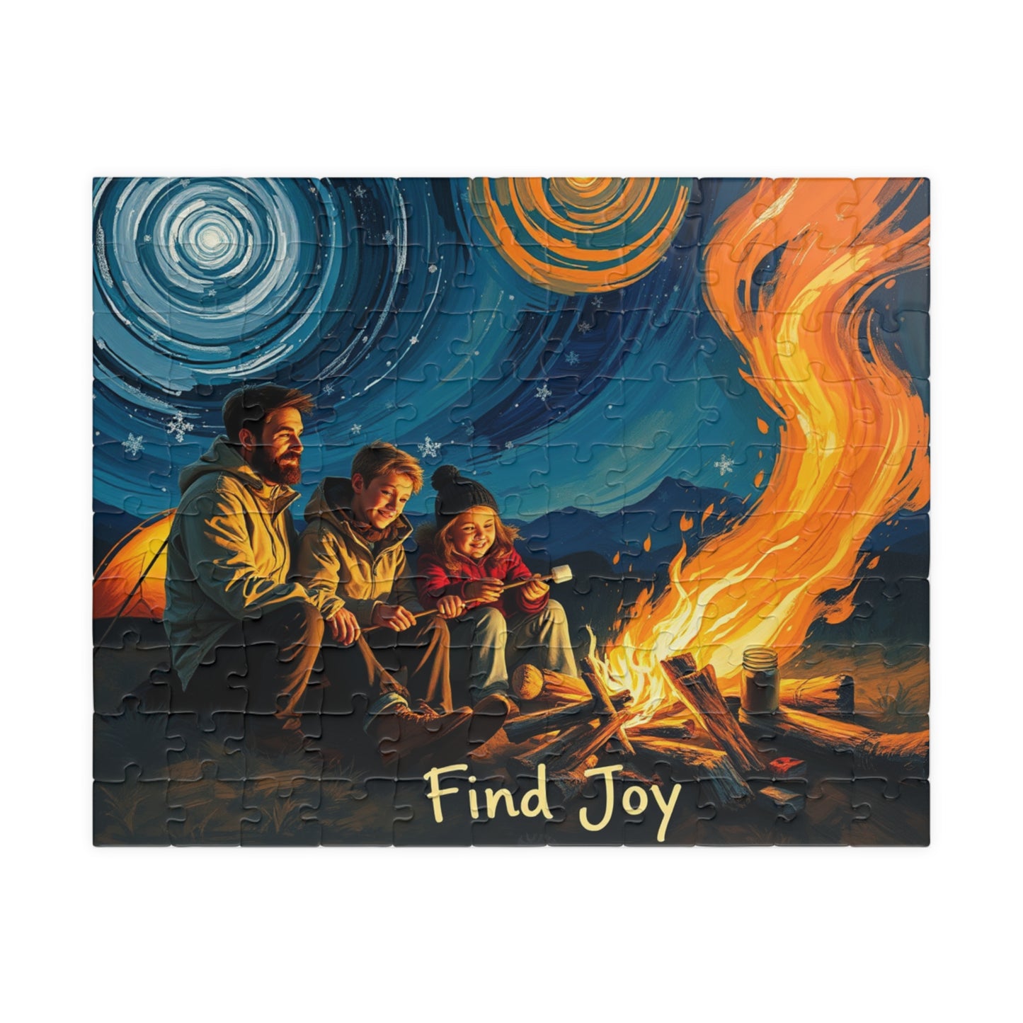 Puzzle - Family Camp Scene Brain Teaser Jigsaw Board Game, Great Gift for Nature Lover, Stunning Design, Unique Toy