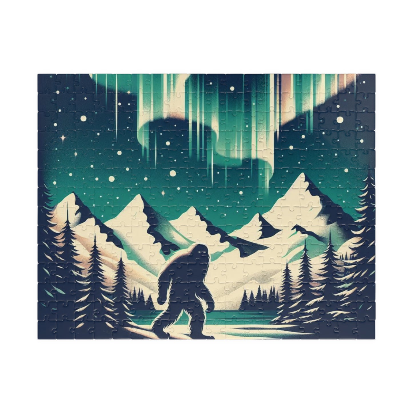 Jigsaw Puzzle Cryptid Northern Lights Yeti