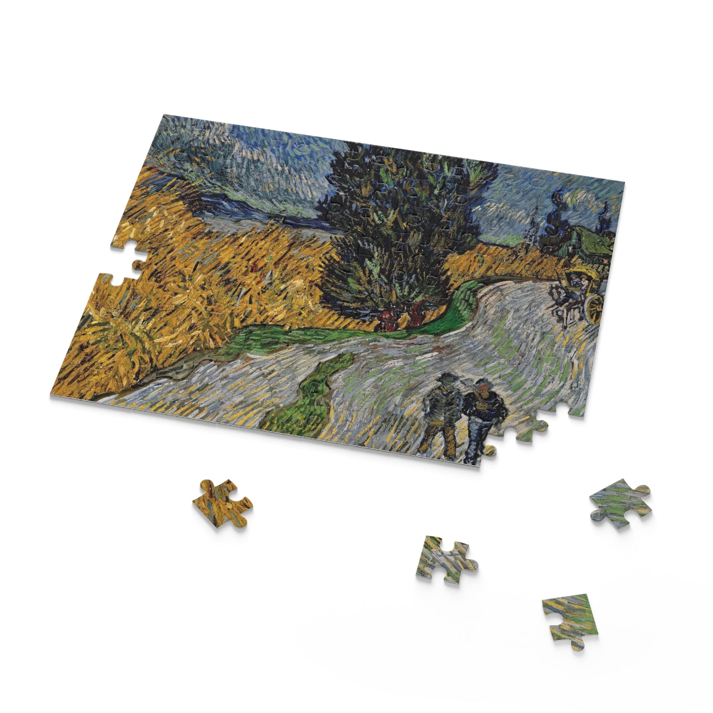 Jigsaw Puzzle, Road with Cypress Puzzle by Van Gogh, 120-Piece, 252-Piece, 500-Piece, Art Puzzle, Challenge, Relaxation Activity,