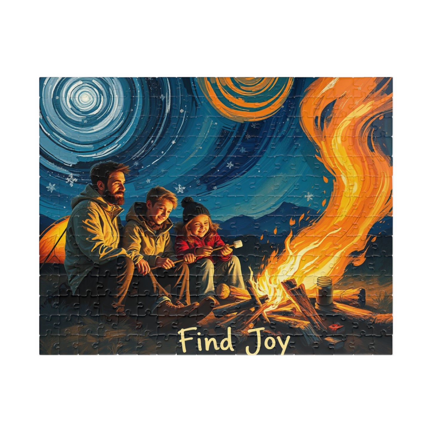 Puzzle - Family Camp Scene Brain Teaser Jigsaw Board Game, Great Gift for Nature Lover, Stunning Design, Unique Toy