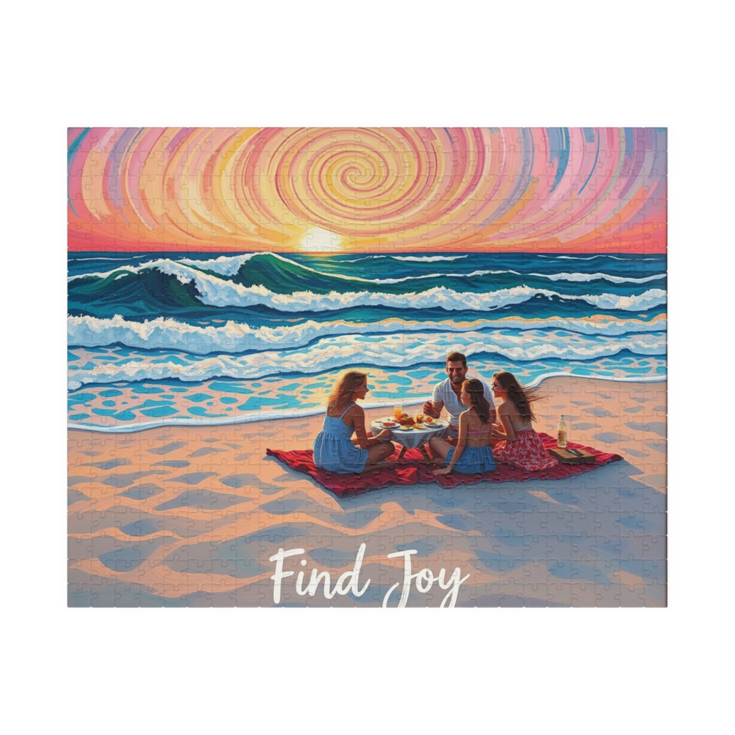 Puzzle Board Game Beach Scene Family Fun Educational Toy Gift, 110, 252, 520, 1014-piece Jigsaw - Great Brain Teaser Impressionist Design