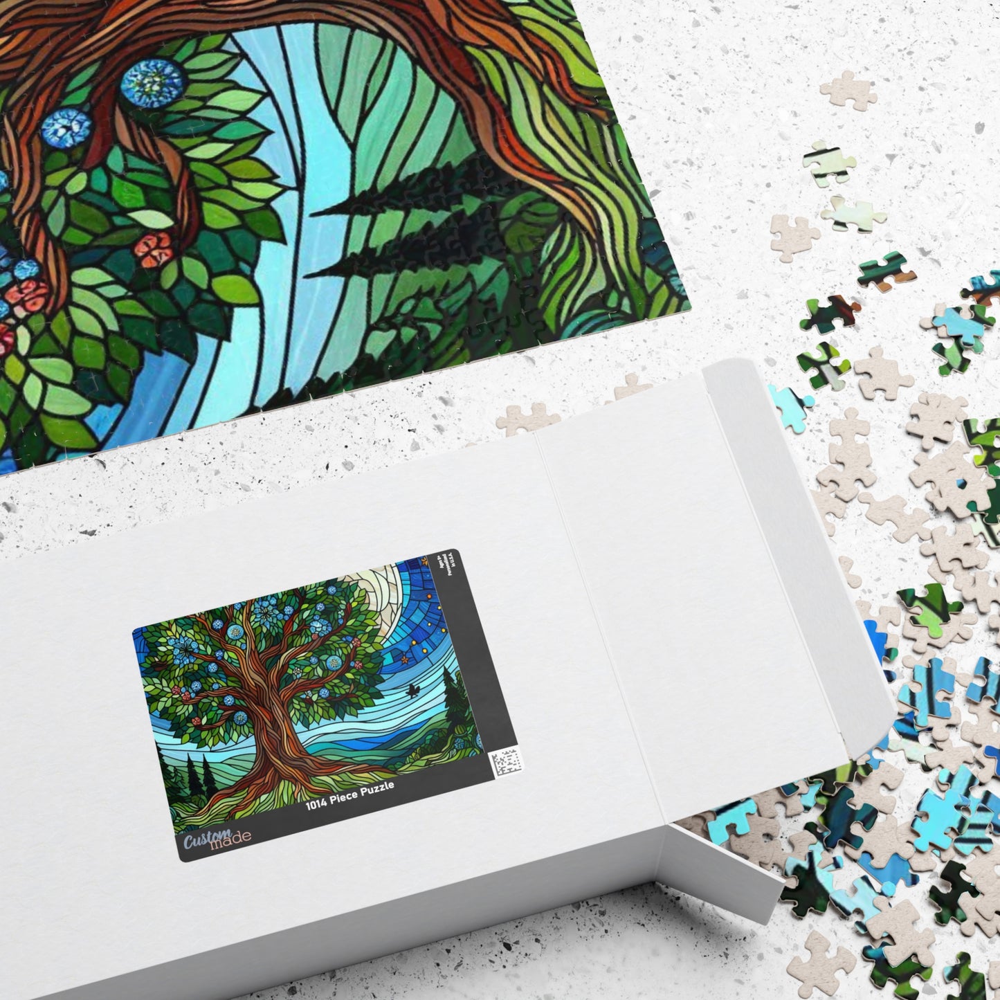 Stained Glass Forest Puzzle  Enchanting Forest Scene, Unique Gift Idea, Beautifully Intricate Design