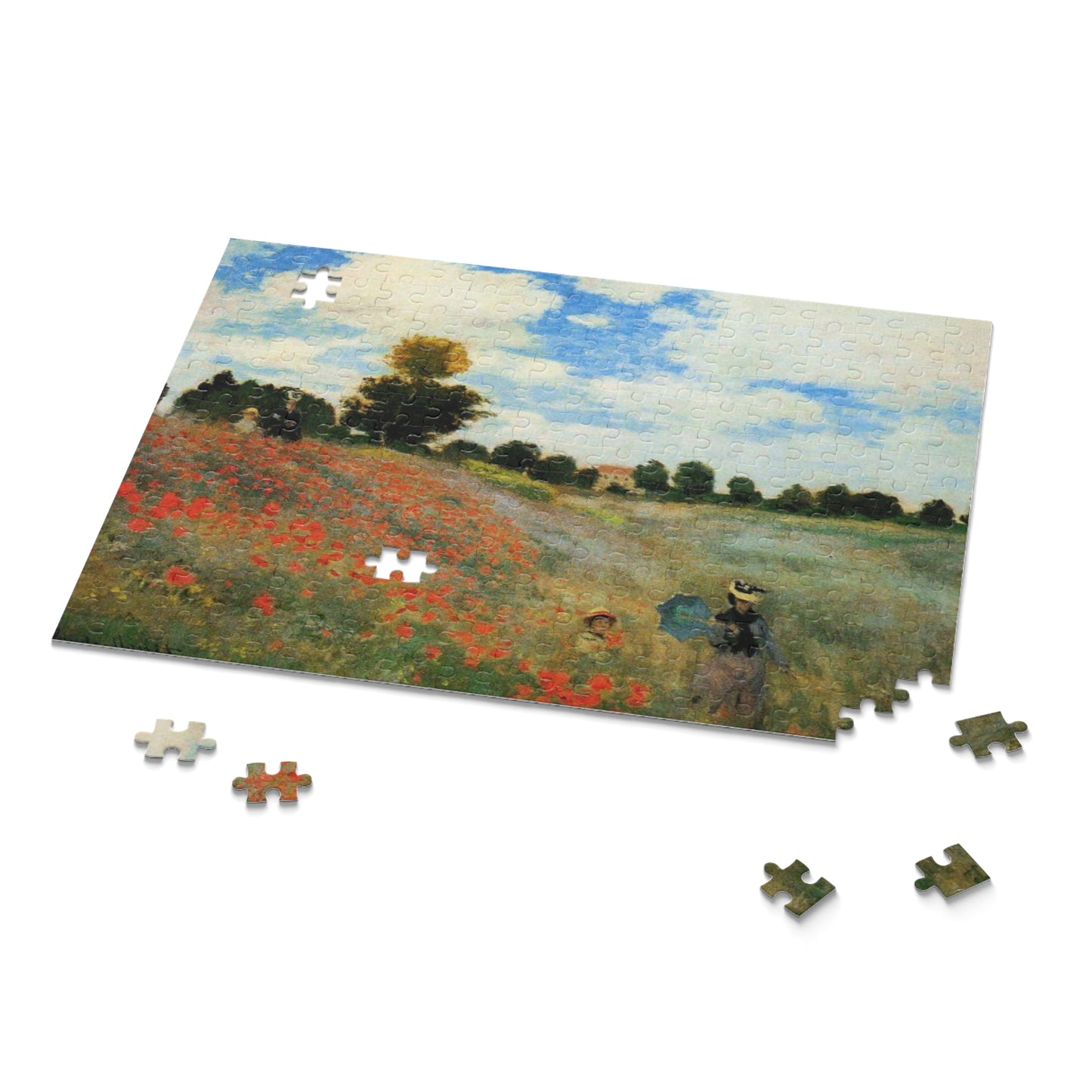 Jigsaw Puzzle, Monet Poppy Field Puzzles, 120 252 500-Piece, Art Lover Gift, Hobby, Relaxation, Brain Teaser, Family Activity