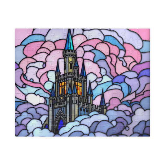 Puzzle, Stained glass fantasy castle puzzle, Jigsaw, Brain teaser, Game night, Family activity, Relaxation, Holiday gift