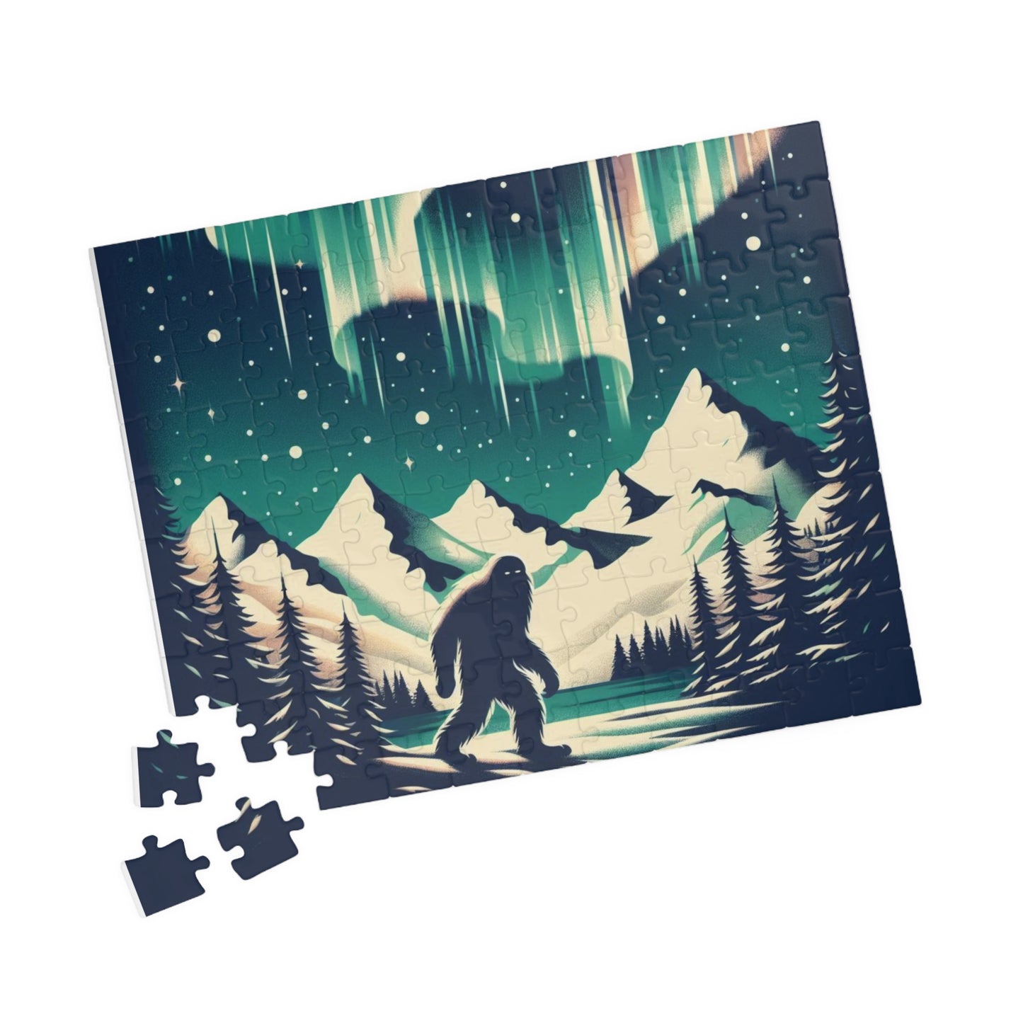 Jigsaw Puzzle Cryptid Northern Lights Yeti