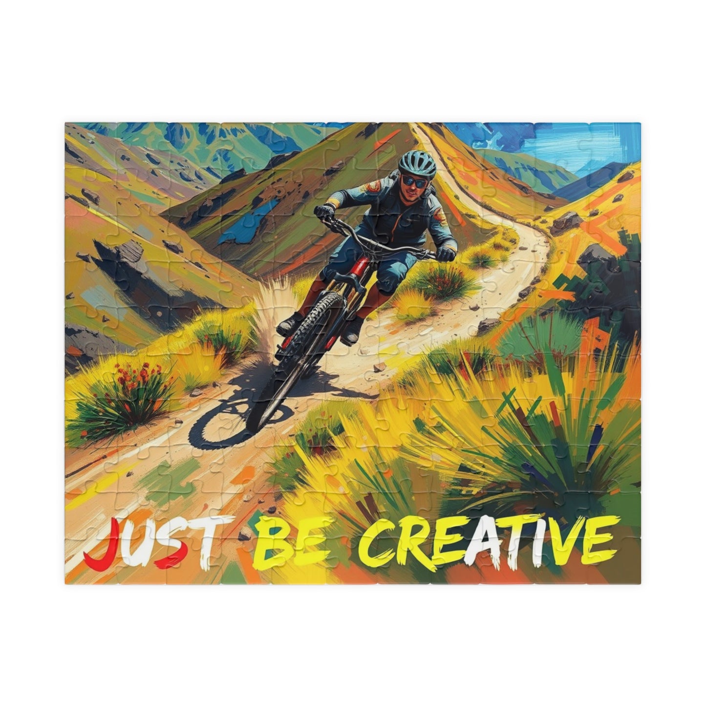 Puzzle, Surreal Van Gogh Inspired Impressionist Adventure Creative Mountain Biking, 110 252 520 1014-Piece Jigsaw, Artistic Brain Teaser,