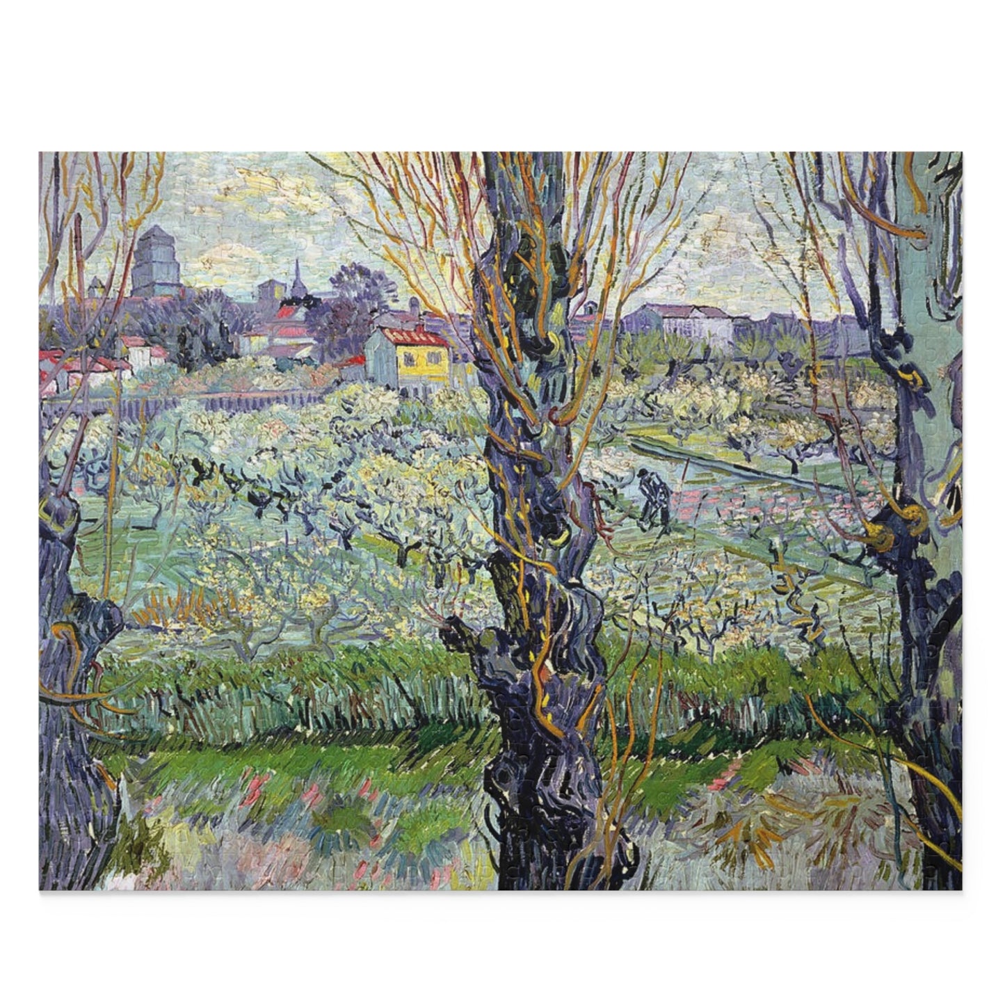 Puzzle, Van Gogh Flowering Orchard, 252-Piece Jigsaw, Art Lover Gift, Relaxation Activity, Home Decor