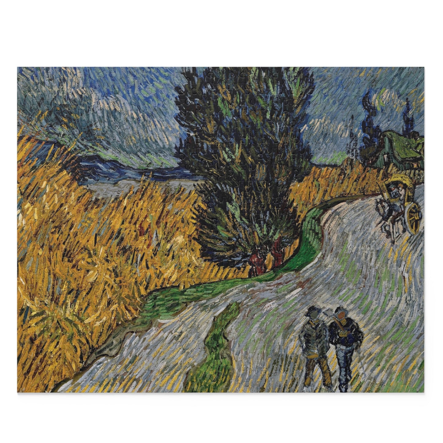 Jigsaw Puzzle, Road with Cypress Puzzle by Van Gogh, 120-Piece, 252-Piece, 500-Piece, Art Puzzle, Challenge, Relaxation Activity,