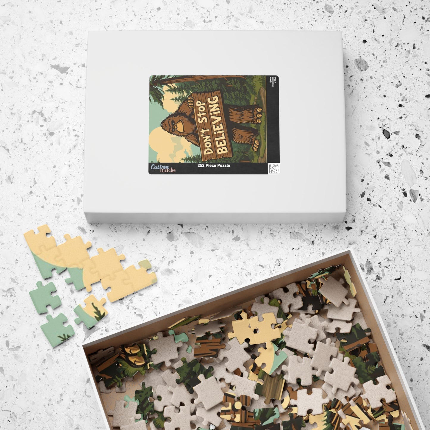 Poster Puzzle Brain Teaser Educational Toy Gift, Big Foot National Park Style Jigsaw, Fun Challenge Game, Unique Present, Family Activity