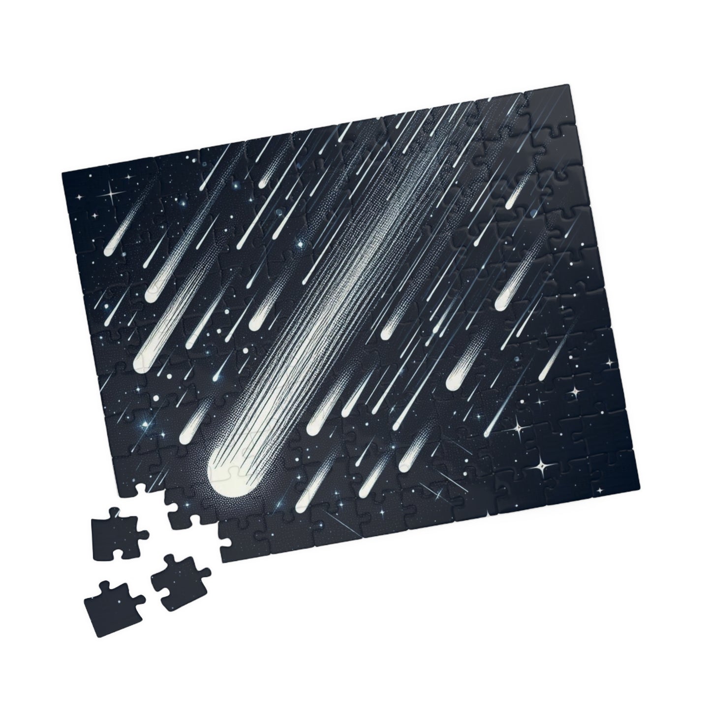 Puzzle, intricate minimalist meteor shower design, Jigsaw Game, Mind Boggler, Relaxing Hobby, Brain Teaser, Gift for Puzzle Lovers, Home