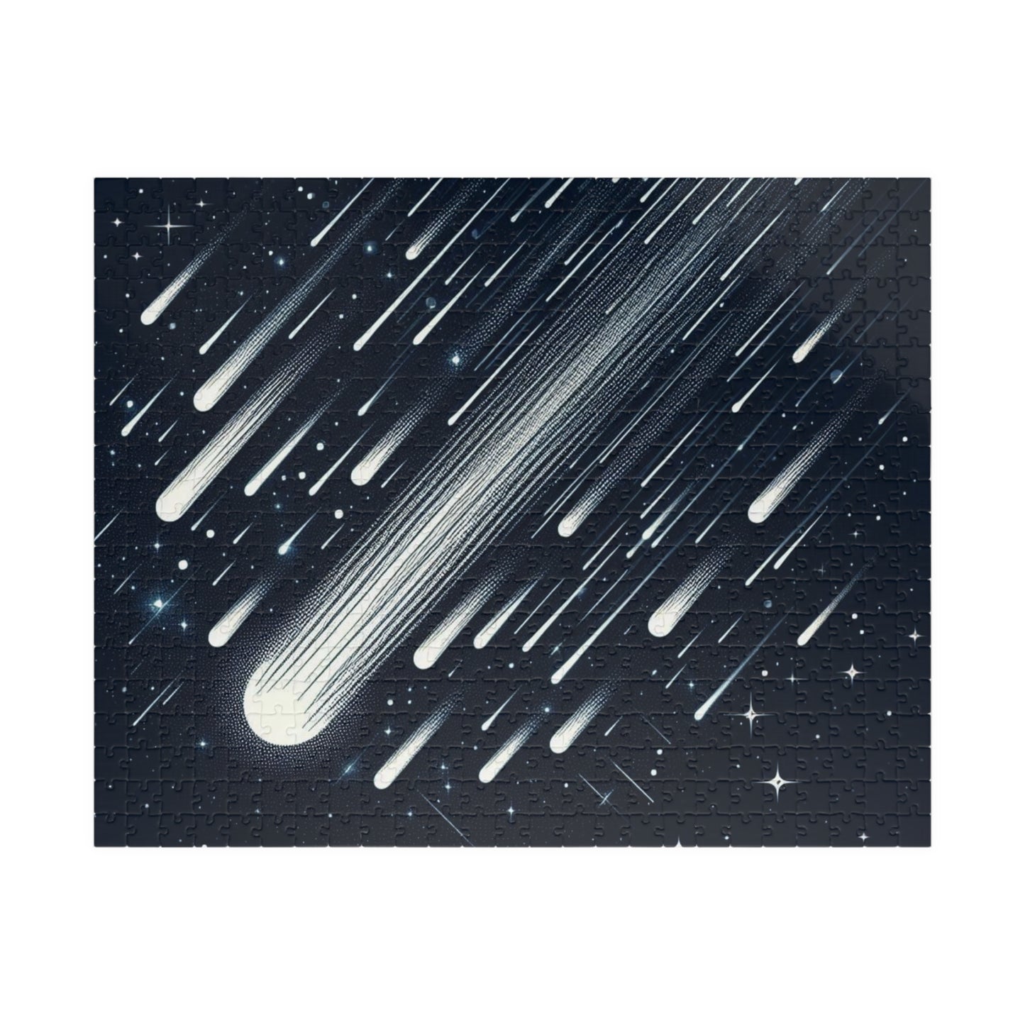 Puzzle, intricate minimalist meteor shower design, Jigsaw Game, Mind Boggler, Relaxing Hobby, Brain Teaser, Gift for Puzzle Lovers, Home