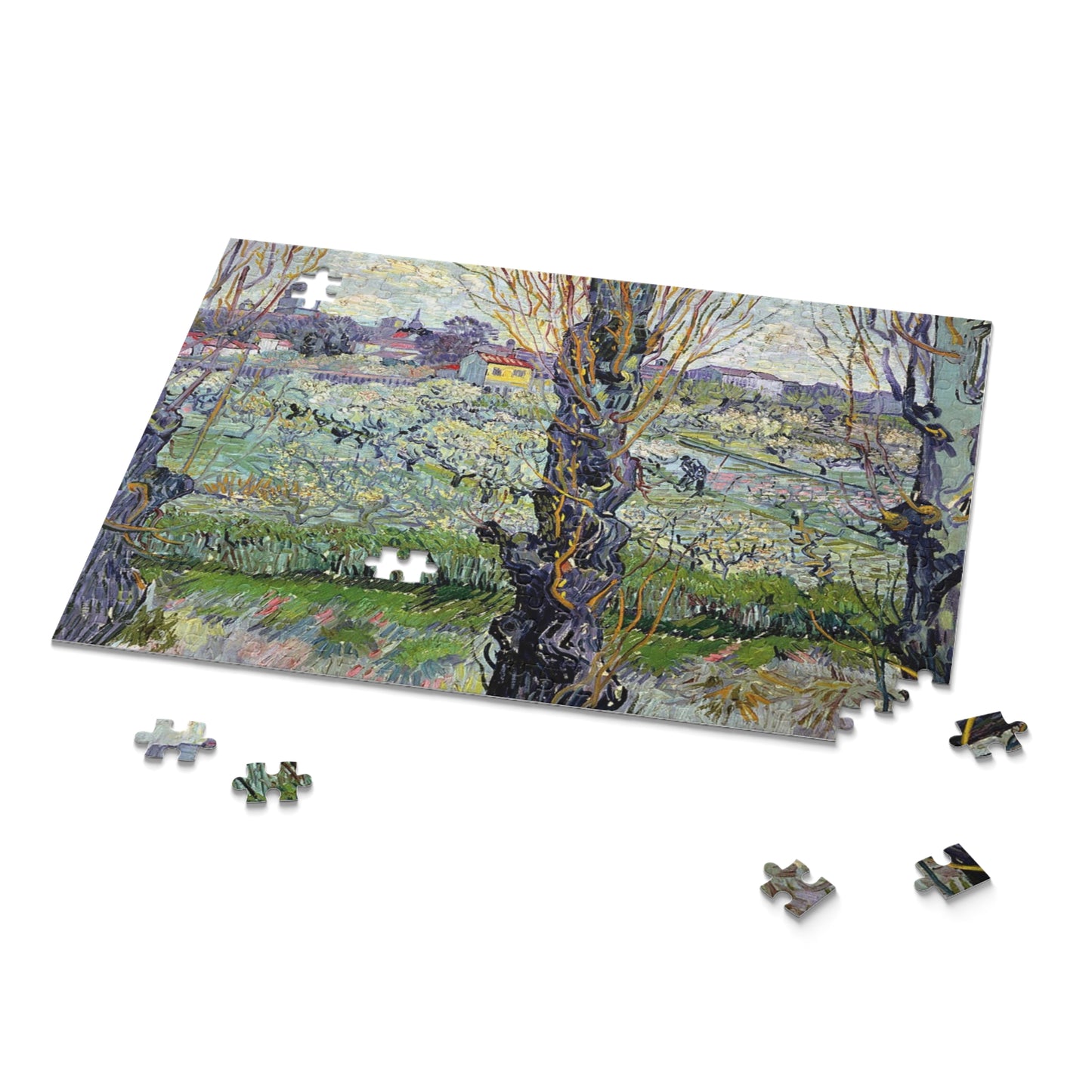 Puzzle, Van Gogh Flowering Orchard, 252-Piece Jigsaw, Art Lover Gift, Relaxation Activity, Home Decor