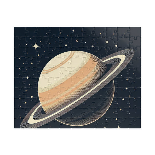 Space Puzzle - Saturn Design, Galactic Jigsaw for Astronomy Lovers, 520-Piece, Cosmic Brain Teaser, Celestial Gift, Universe Game