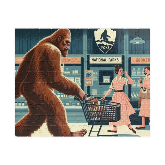 Funny Bigfoot Puzzle, Cryptid Brainteaser, Humorous Jigsaw, Great Gift For Bigfoot Lovers