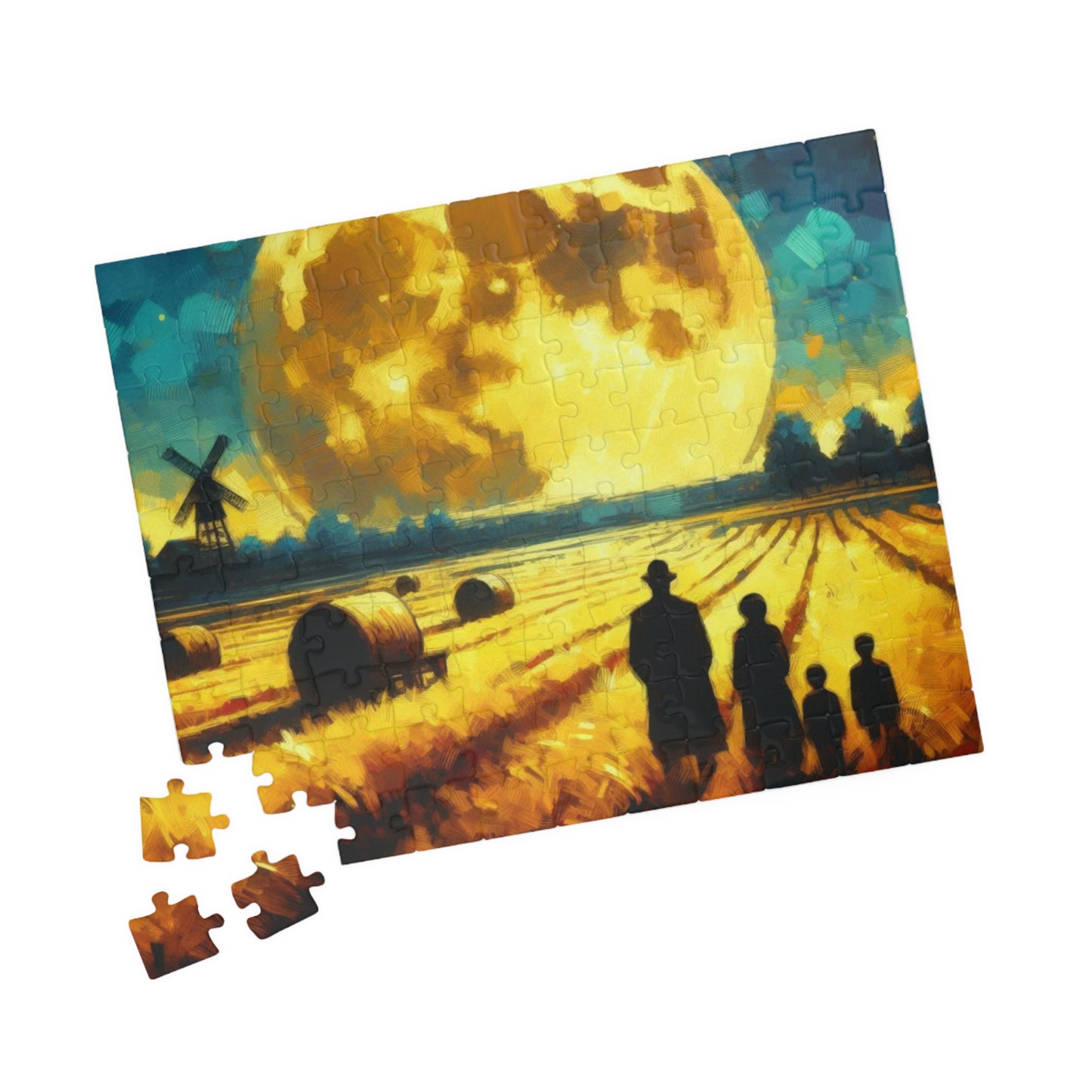 Super Moon Puzzle, Impressionist Design, Van-Gogh Inspired, Original Design Brainteaser, Jigsaw,