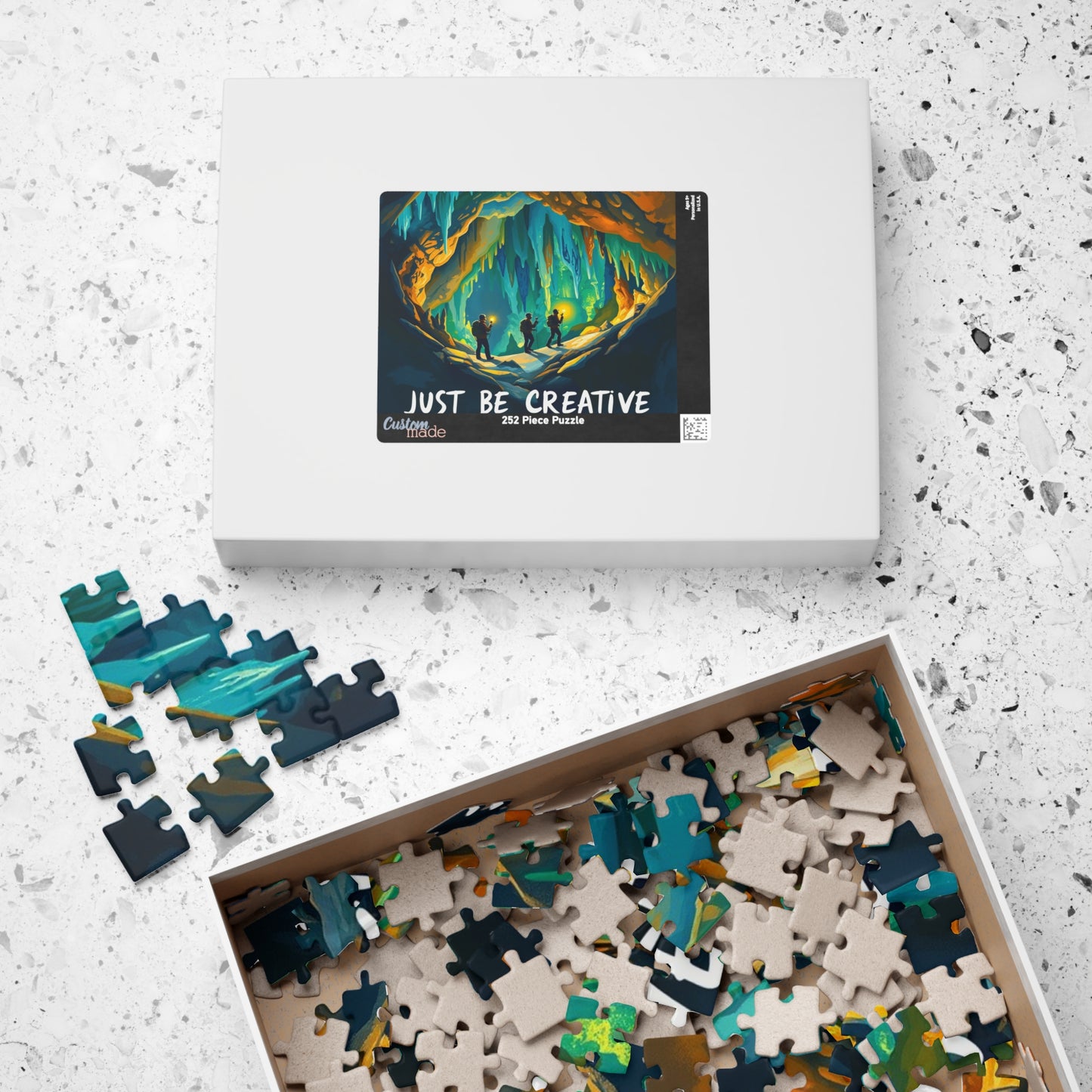 Impressionist Adventure Cave Exploration Puzzle - Van Gogh Inspired, Surreal Art Jigsaw Game, 110 252 520 1014-piece Puzzles