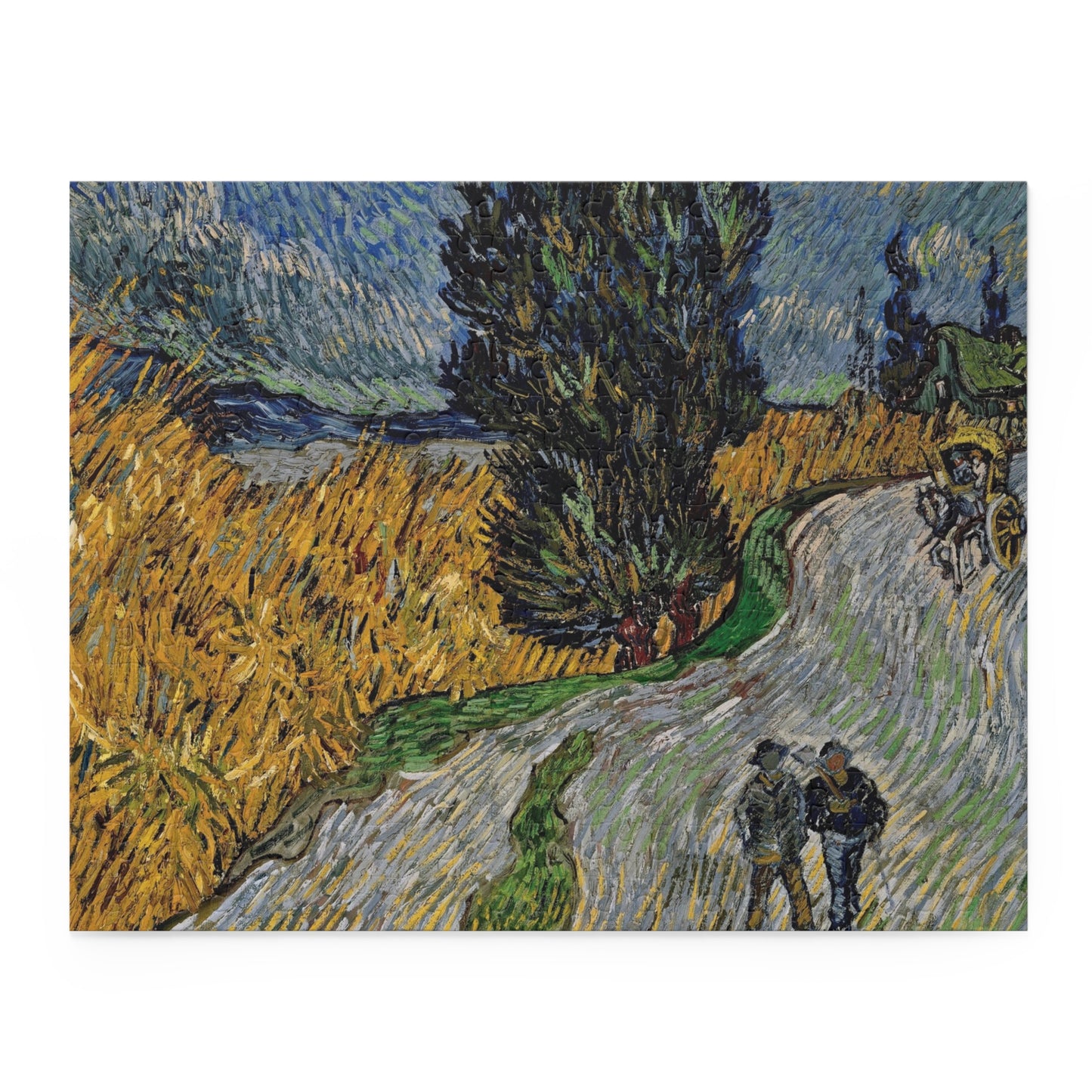 Jigsaw Puzzle, Road with Cypress Puzzle by Van Gogh, 120-Piece, 252-Piece, 500-Piece, Art Puzzle, Challenge, Relaxation Activity,