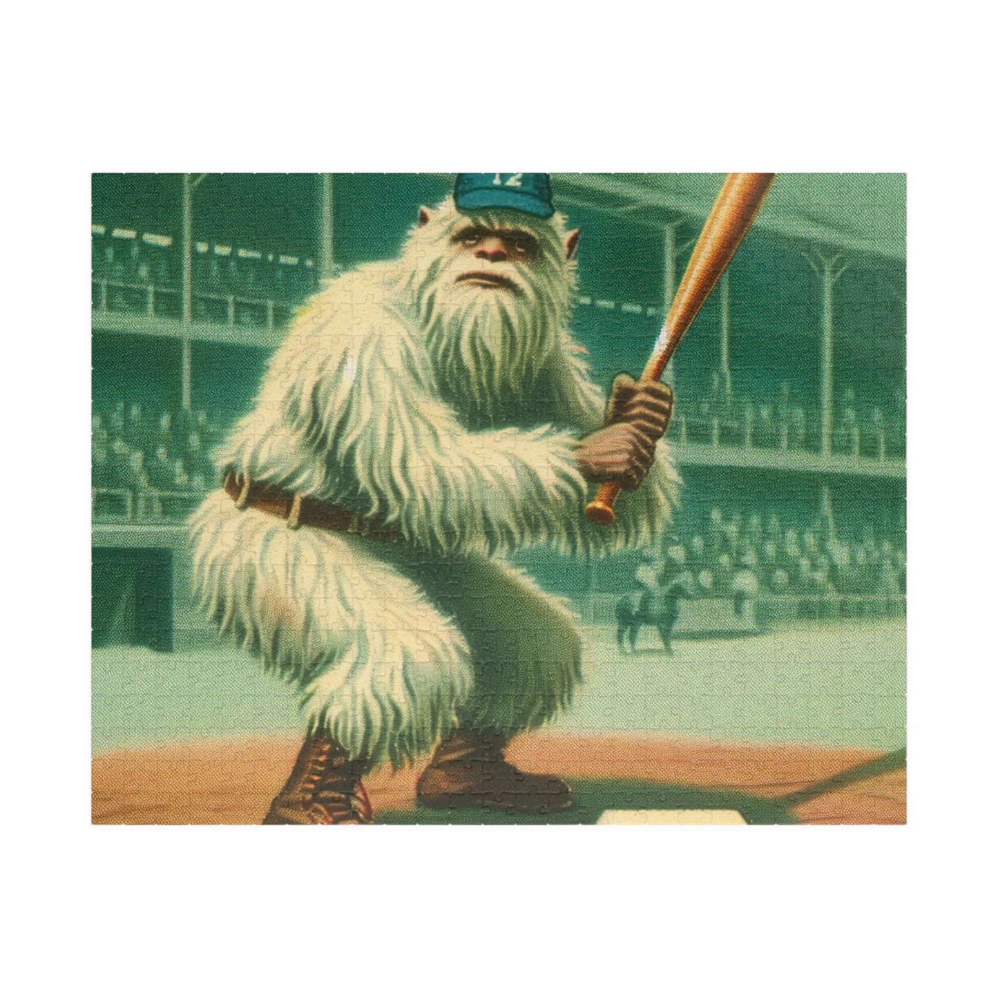 Puzzle, Yeti Baseball Vintage Card Design Brain Teaser, Educational Toy, 110 252 520 1014 Pieces