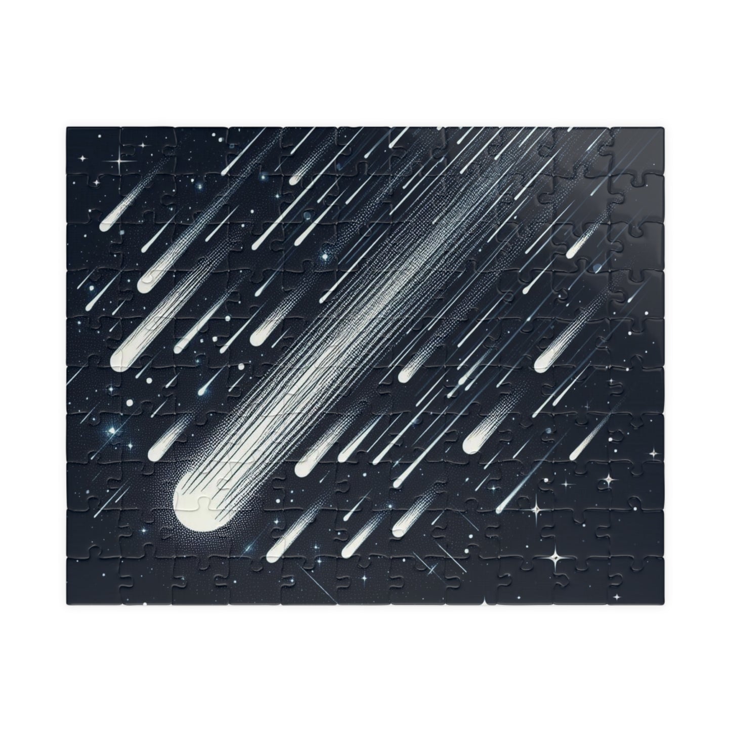 Puzzle, intricate minimalist meteor shower design, Jigsaw Game, Mind Boggler, Relaxing Hobby, Brain Teaser, Gift for Puzzle Lovers, Home